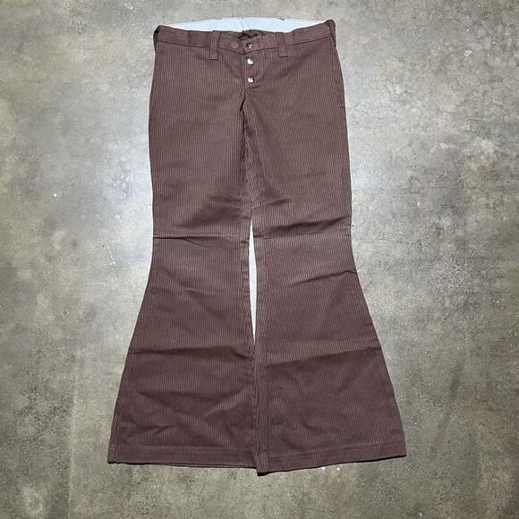 NOS Vintage 70s Choppers Brown Bell Bottom Pants 30x31 - Picture 1 of 4